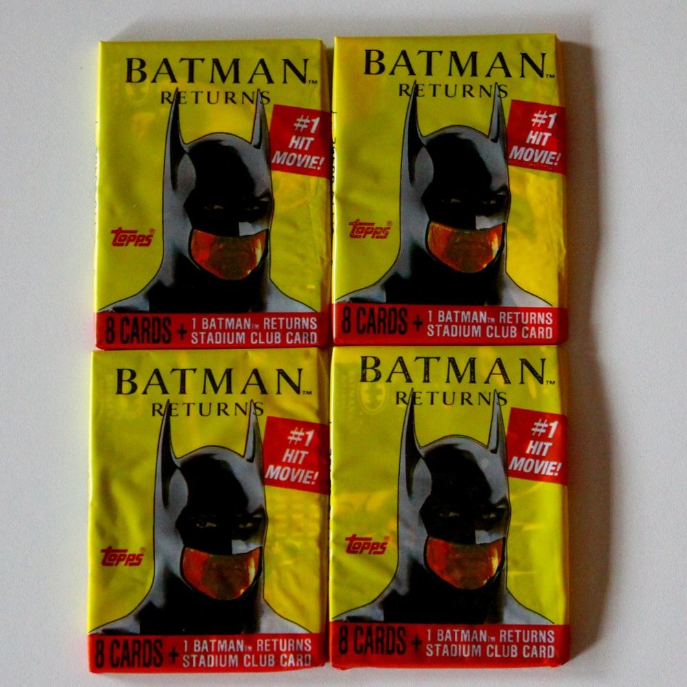 Batman Returns Collectible Cards | Sealed Packs of Topps 1991 Vintage Cards